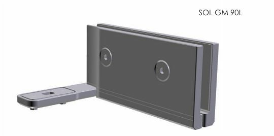 Solace Glass Mount 90 degree Left Satin Stainless Steel